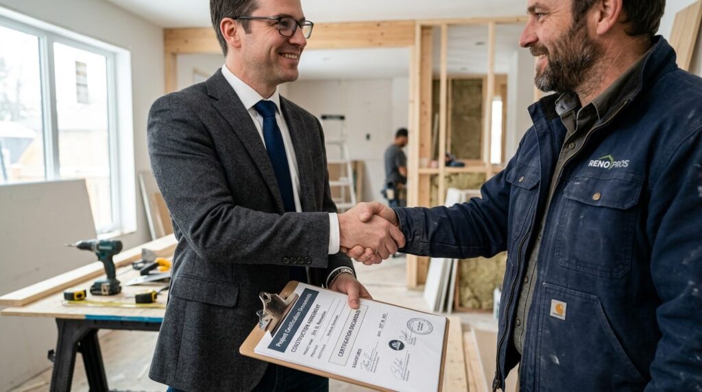 Close-up photograph of a handshake between a businessman and